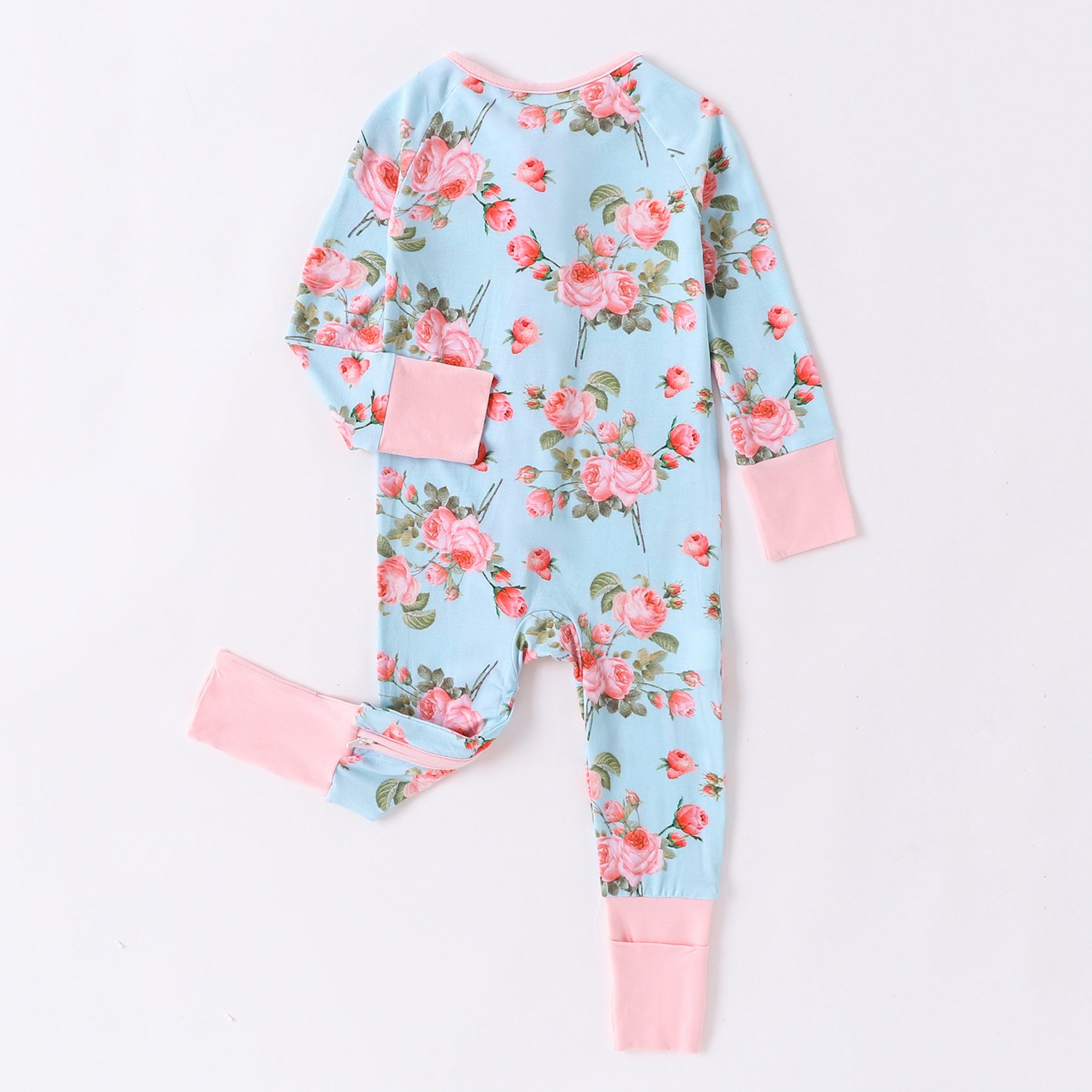custom baby clothes diagonal zipper front romper