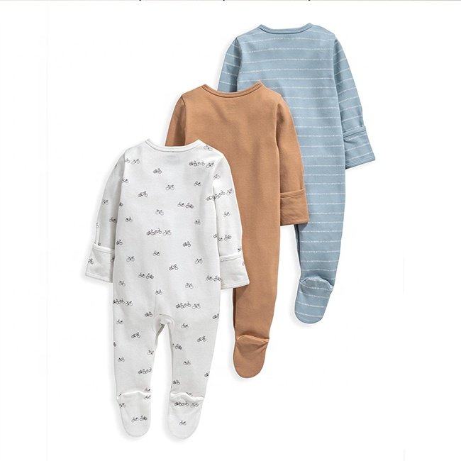 Custom 100% Cotton Soft Baby Jumpsuit Pajamas Newborn Sleepers Boys Girls Clothes Printed Custom Baby Rompers