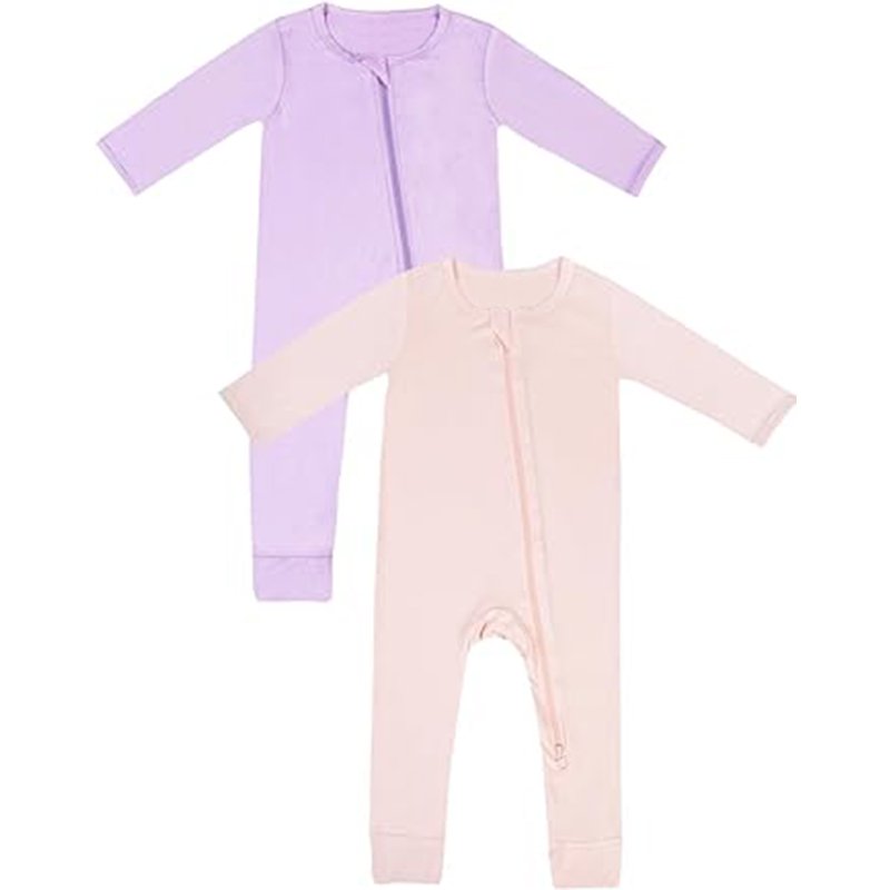 Bamboo Viscose Baby Romper Sleeper with Mitten Cuffs Feet Newborn Boy Girl Zipper Snug Fit Sleep Pajamas