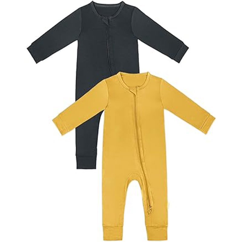 Bamboo Viscose Baby Romper Sleeper with Mitten Cuffs Feet Newborn Boy Girl Zipper Snug Fit Sleep Pajamas