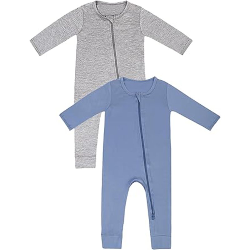Bamboo Viscose Baby Romper Sleeper with Mitten Cuffs Feet Newborn Boy Girl Zipper Snug Fit Sleep Pajamas
