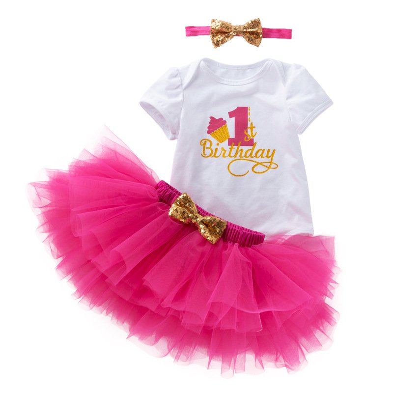 1st 2 Year Birthday Dress 6 12 18 24M Toddler Clothing Party Newborn Sweet Girls Tutu Skirt Baby Romper My First Birthday Outfit