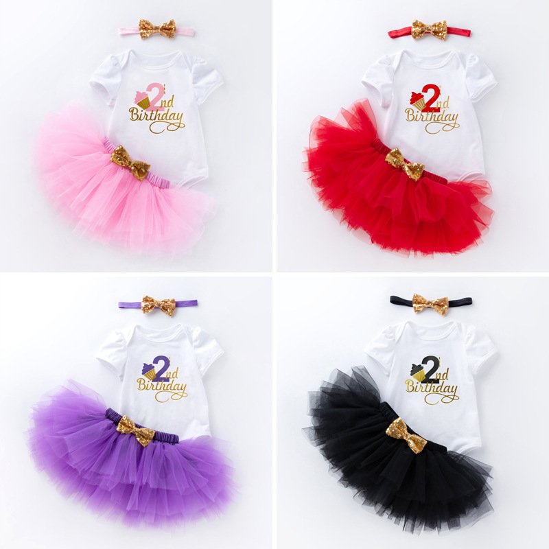 1st 2 Year Birthday Dress 6 12 18 24M Toddler Clothing Party Newborn Sweet Girls Tutu Skirt Baby Romper My First Birthday Outfit