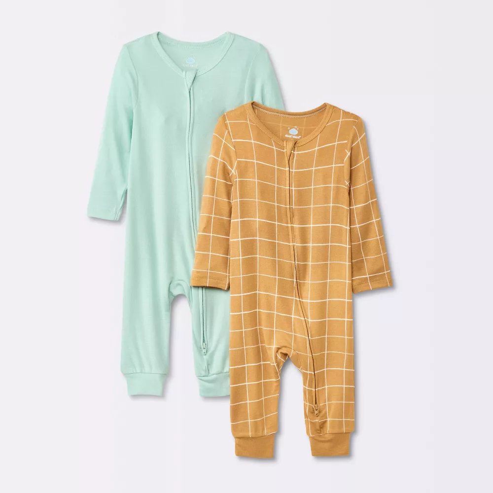 Wholesale 2PK Baby Boys Blue Rompers Made from 100% Organic Cotton Home Sleepwear Boys Pajamas 2024 New Arrival