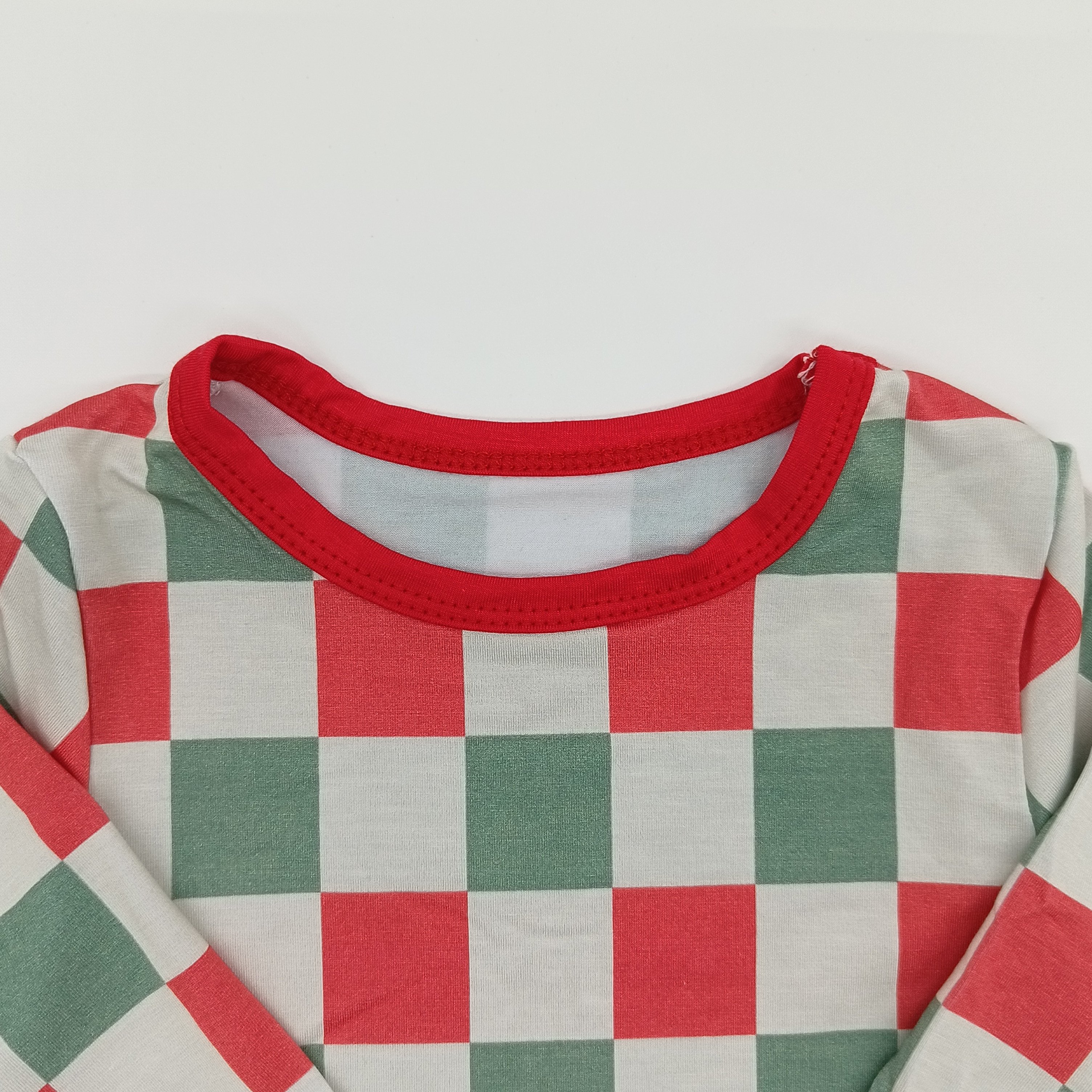 Comfortable 95%Bamboo 5%spandex baby long sleeve checkered pattern Baby children clothing 2pcs sets