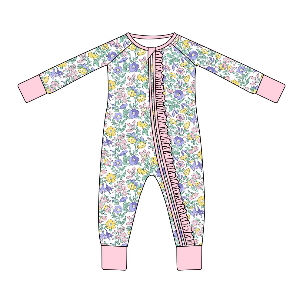 New design costom Bamboo clothes Baby Toddler Pajamas kid Romper 2 way zipper romper Baby Clothes