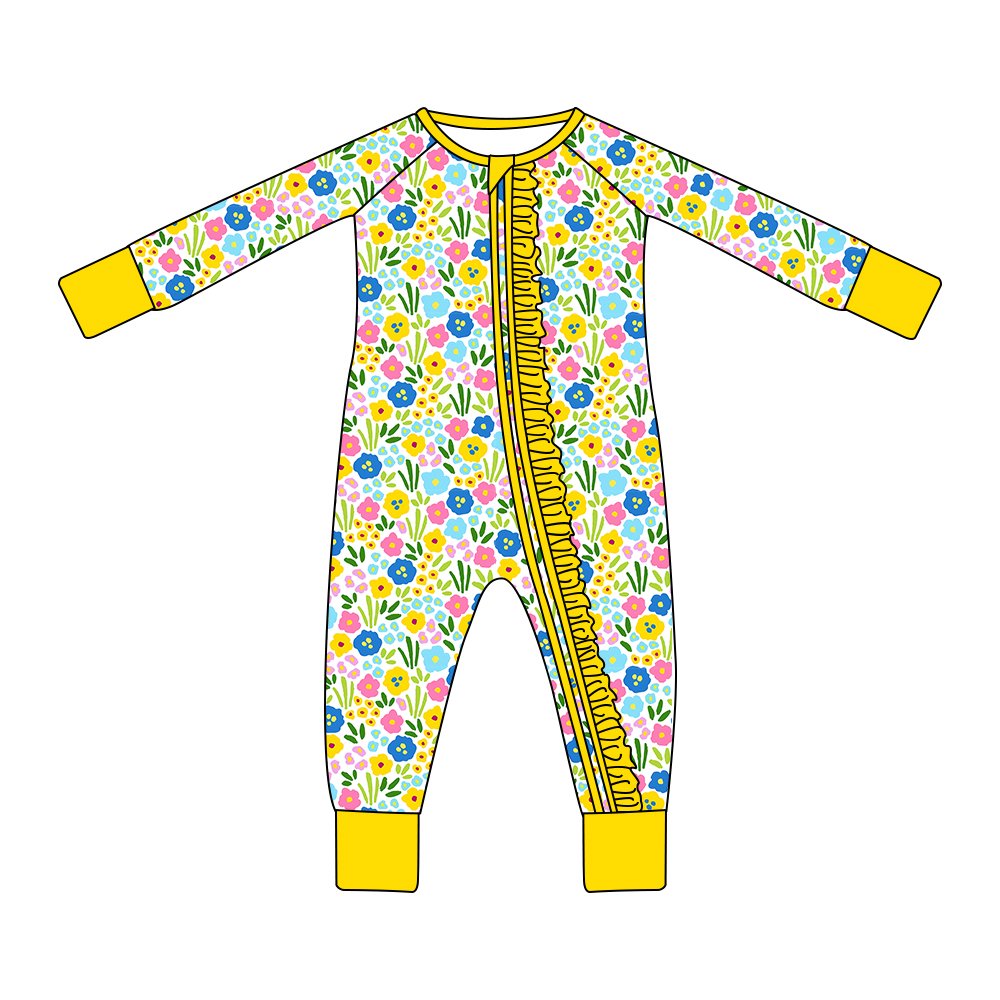 New design costom Bamboo clothes Baby Toddler Pajamas kid Romper 2 way zipper romper Baby Clothes