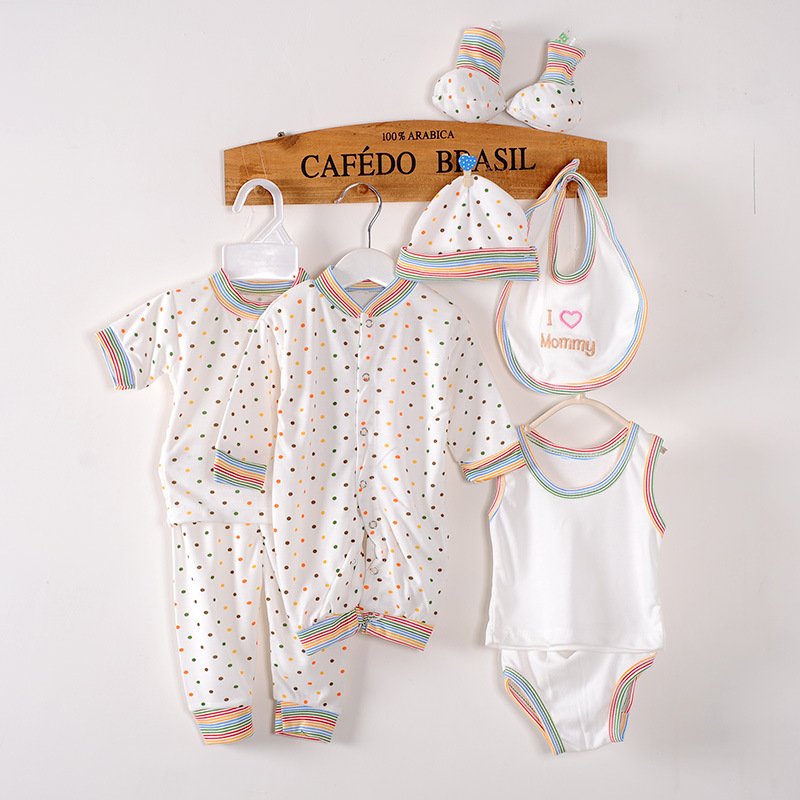 100% Cotton Spring Baby Romper Set New Born Baby Gift Set Casual Newborn Baby Clothes 8 Pcs Set Full Clothing