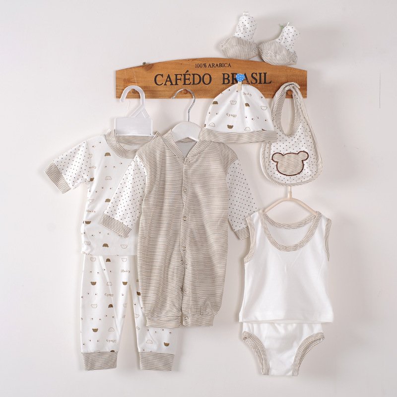 100% Cotton Spring Baby Romper Set New Born Baby Gift Set Casual Newborn Baby Clothes 8 Pcs Set Full Clothing