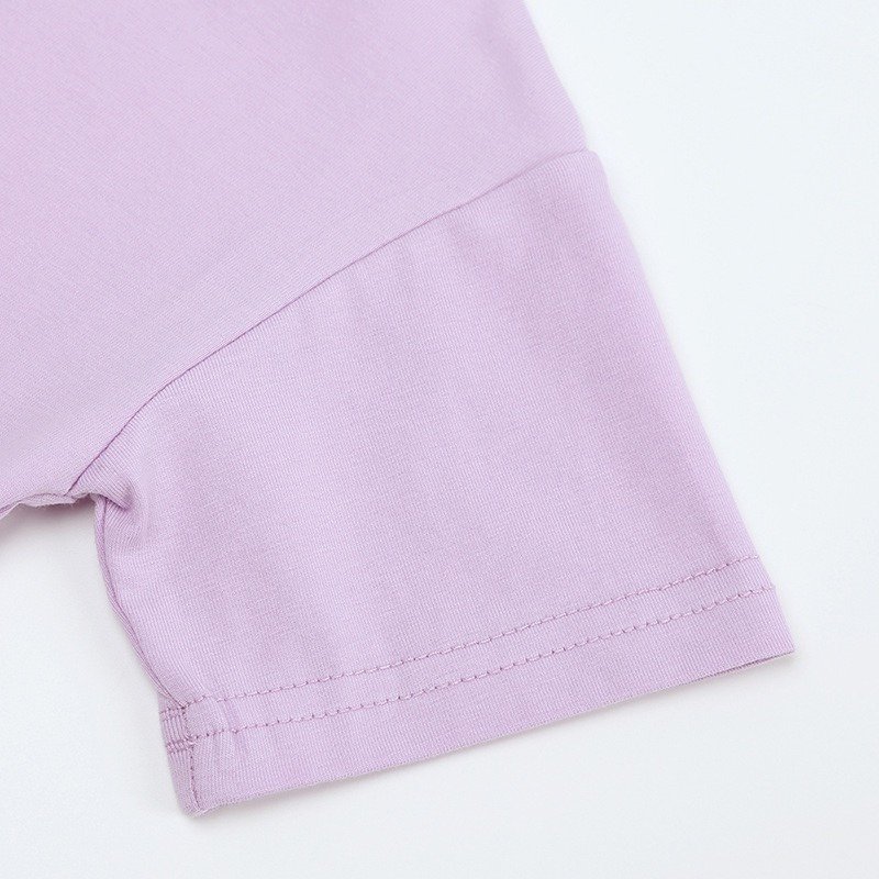 Summer solid color custom name children's round neck 95% cotton short sleeve Children Boutique suit Clothing