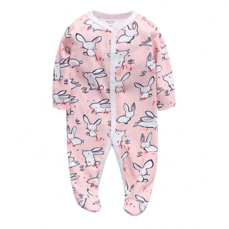 100% Cotton Newborn Baby Clothes Stripe Jumpsuit Rompers Spring Bottoming Shirt Jumpsuits Footed Zipper Infant Boys Girls Full