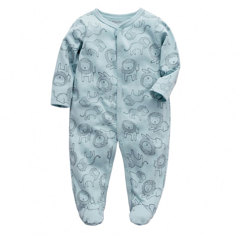 100% Cotton Newborn Baby Clothes Stripe Jumpsuit Rompers Spring Bottoming Shirt Jumpsuits Footed Zipper Infant Boys Girls Full