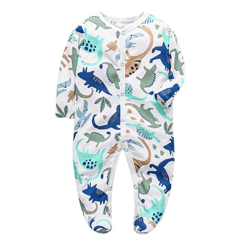 100% Cotton Newborn Baby Clothes Stripe Jumpsuit Rompers Spring Bottoming Shirt Jumpsuits Footed Zipper Infant Boys Girls Full