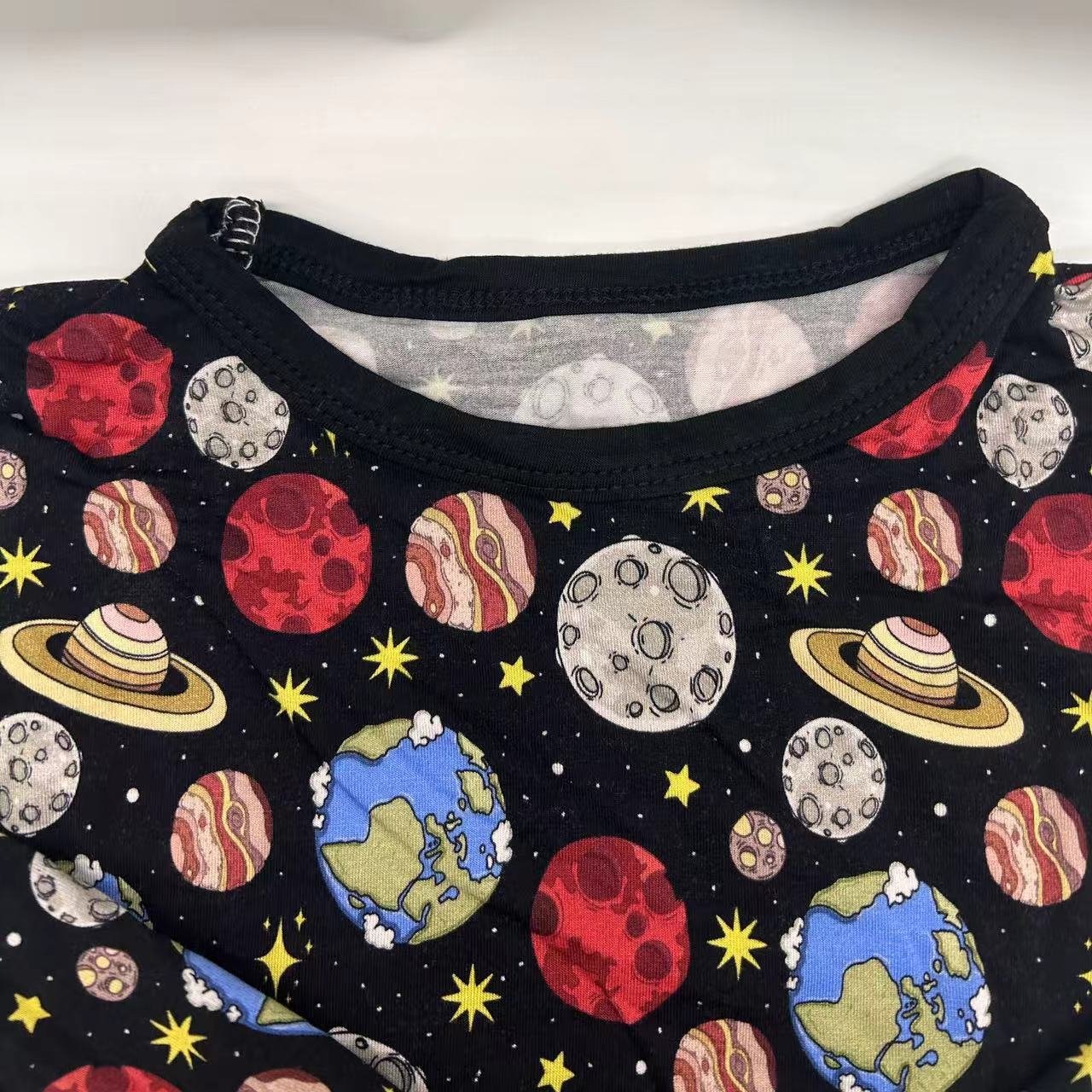 95% Bamboo 5% Spandex Custom Print Pajamas Baby Jumpsuit Sleepwear Kids Zipper Pajamas