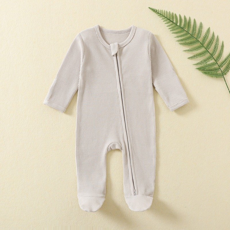Wholesale Factory Custom Organic Cotton Bamboo Long Sleeve Baby Rompers Rib Pajamas Babies Toddler Clothes Kids Clothing