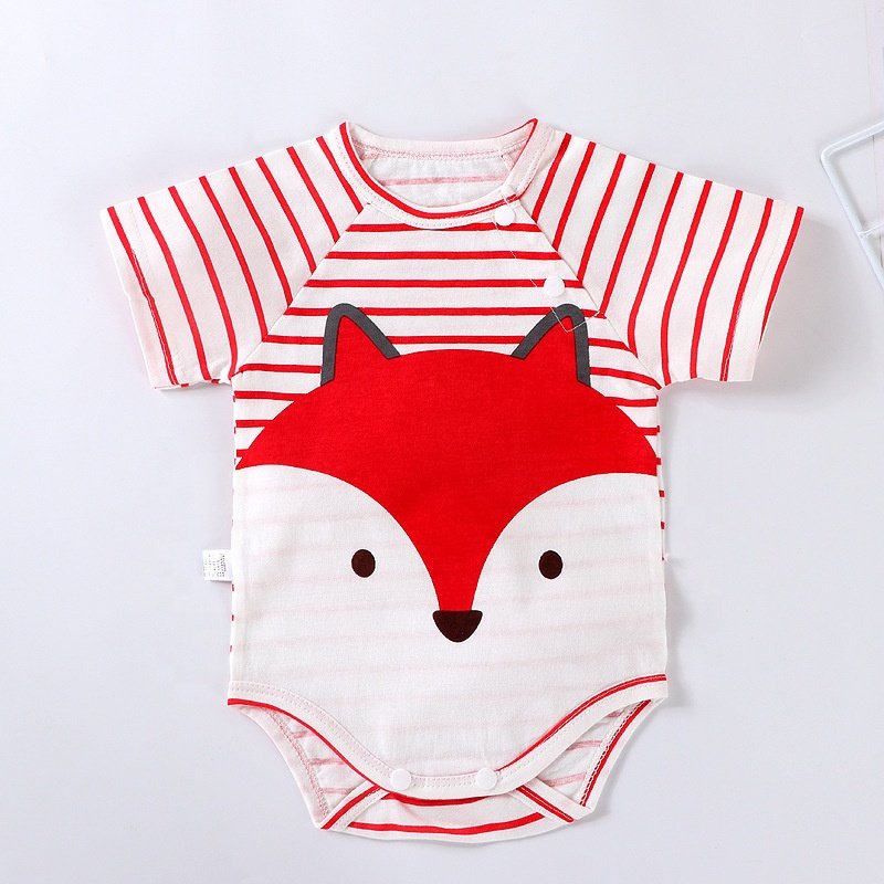 Logo Custom OEM ODM Newborn Infant Clothing Toddler Boys Rompers 100%Organic Cotton Bodysuits Girls Baby Romper
