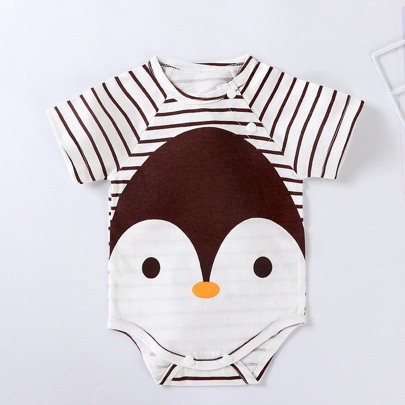 Logo Custom OEM ODM Newborn Infant Clothing Toddler Boys Rompers 100%Organic Cotton Bodysuits Girls Baby Romper