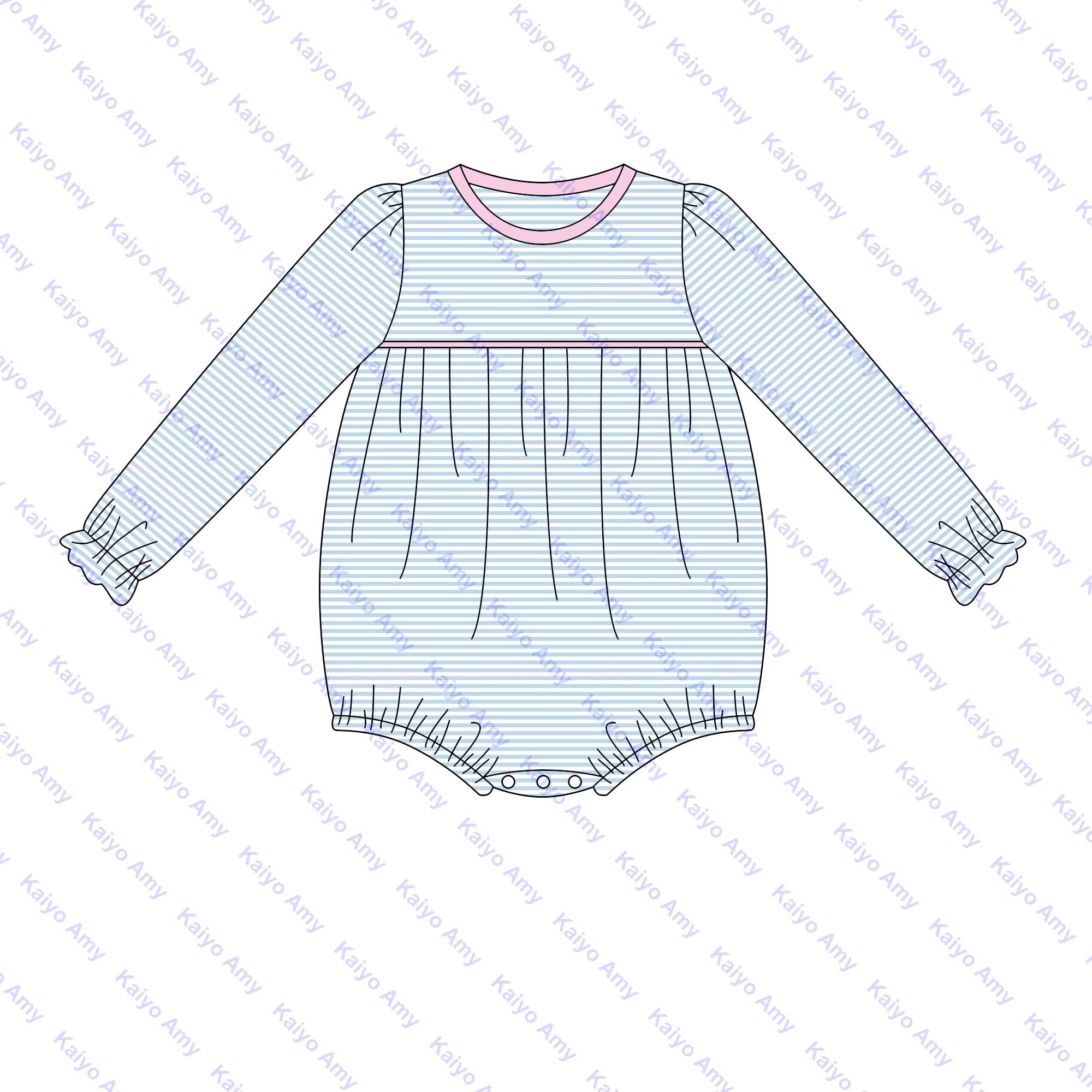 baby clothing sets boutique 95% cotton stripe baby romper winter puffy sleeve baby girl romper
