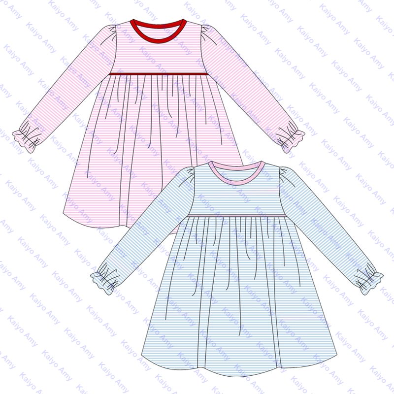 baby clothing sets boutique 95% cotton stripe baby romper winter puffy sleeve baby girl romper