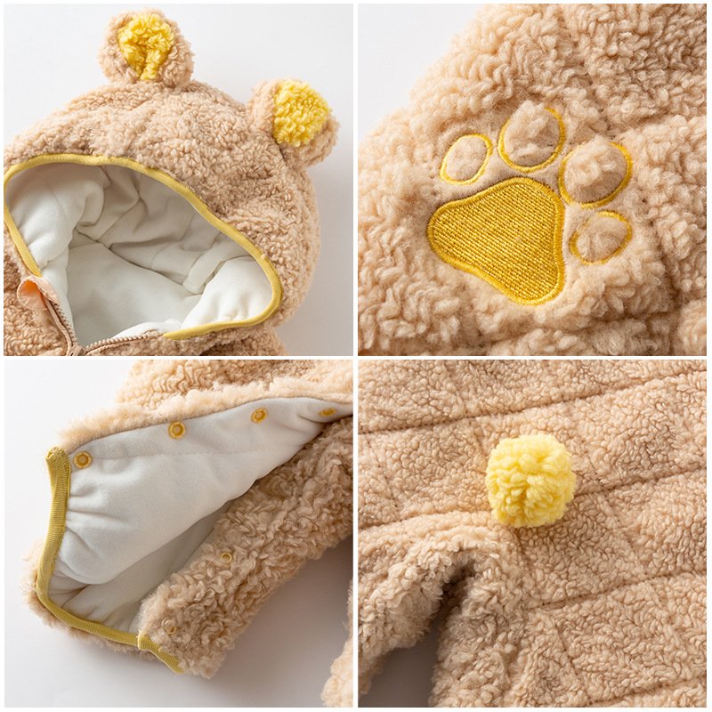 Promotion Newborn Baby Jumpsuit Zipper Baby Rompers Thickened Warm Zipper Rompers Jumpsuit