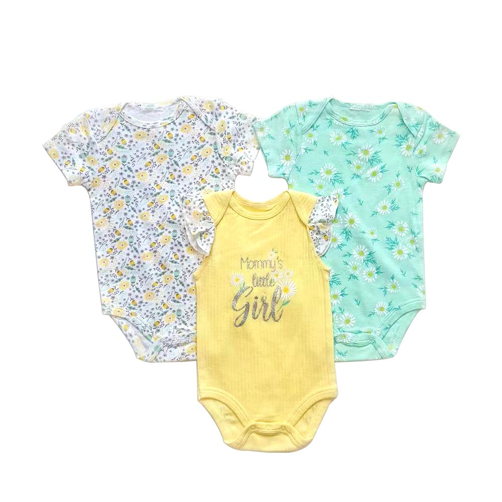 OEM Summer Cotton Short Sleeve Baby Cute onesie baby knit romper Soft Infant baby Rompers