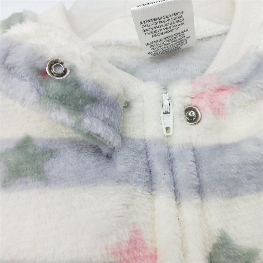 Wholesale Plush Fleece Baby Coveralls Romper with Zipper