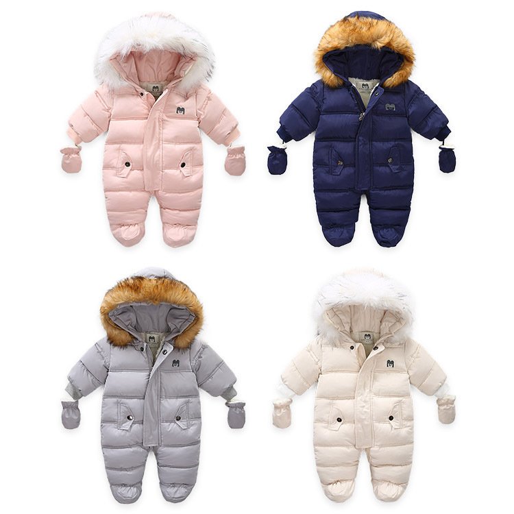 Ou Tong Newborn Baby Rompers Winter Long Sleeve Baby Clothes Soft Fleece Warm Baby Jumpsuit 6-18 Months