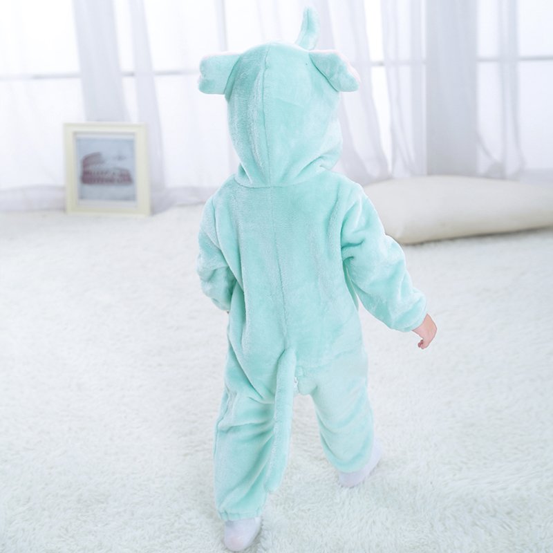 Wholesale Animal Jumpsuits Girls Boys Pajamas with zipper Kids One Piece Plush Elephant Rompers