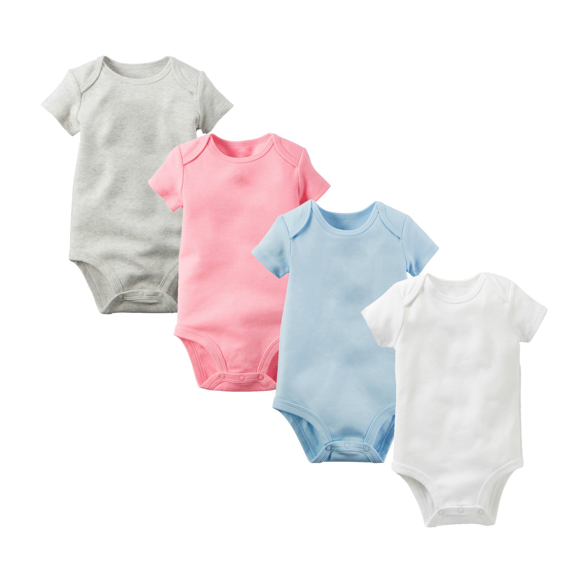 Top Quality Soft Cotton Fabric Plain Blank Pattern Baby Rompers in Beautiful Colors Short Sleeves Romper Set for Boys and Girls