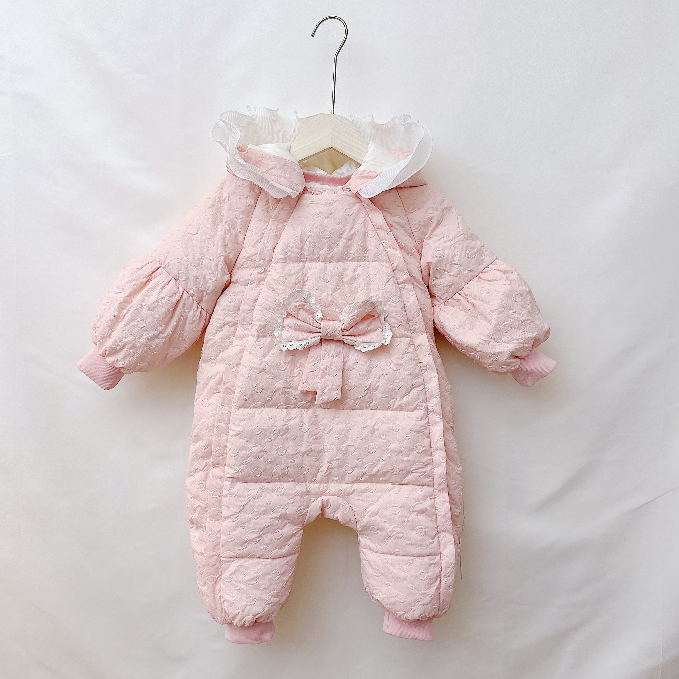 Baby One-piece Romper Newborn Baby Solid color Princess lace Hooded onesies Baby Rompers