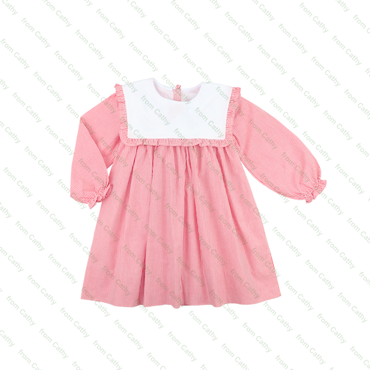 Ruffle long sleeve monogram baby girls dress winter red stripe kids girl romper cotton sibling match infant girl outfits