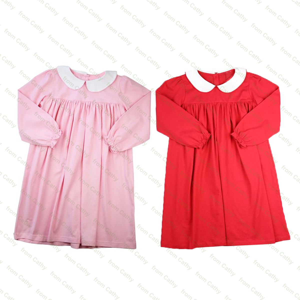 Ruffle long sleeve monogram baby girls dress winter red stripe kids girl romper cotton sibling match infant girl outfits