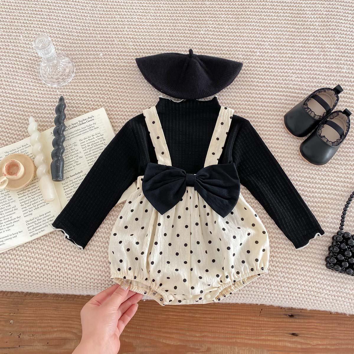Aliexpress Baby rompers for baby girls shoulder strap pants baby jumpsuit new fall long sleeved jumpsuit Plaid dress with hat