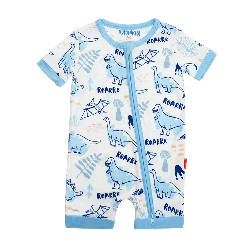 Print Short Baby Clothes Wholesale Boy Cotton Clothes 0-12 Month Summer Organic Bamboo Baby Romper Zipper Custom Baby Rompers