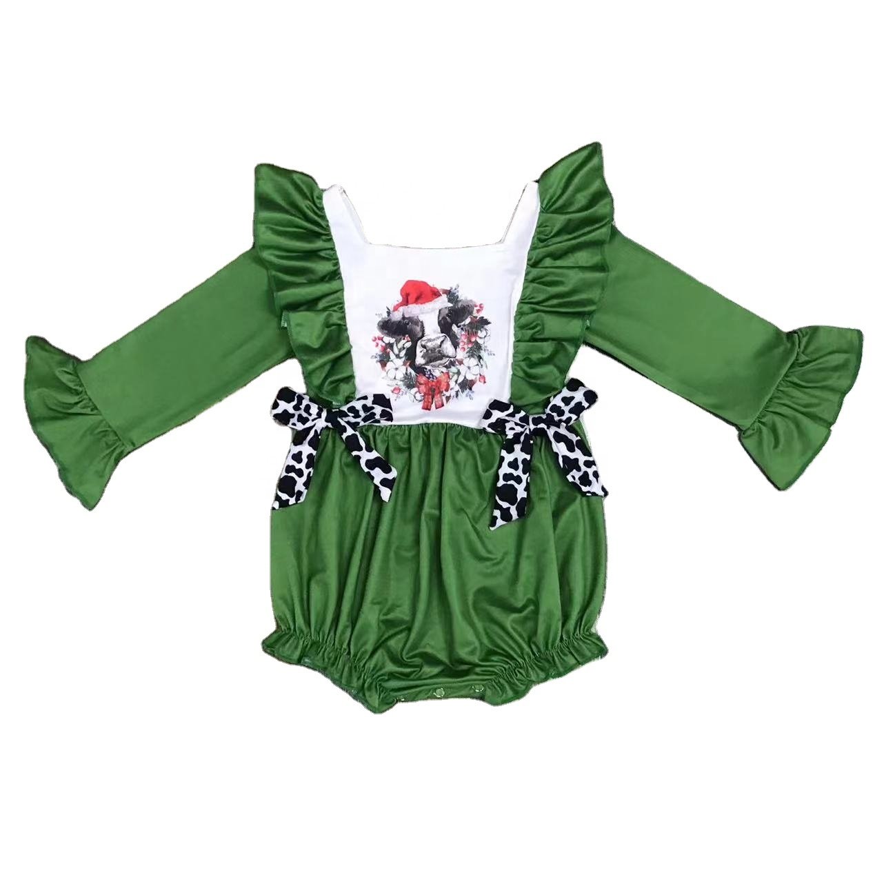 RTS Spring Boutique Christmas Children's costume Baby Long sleeve printed jumpsuit