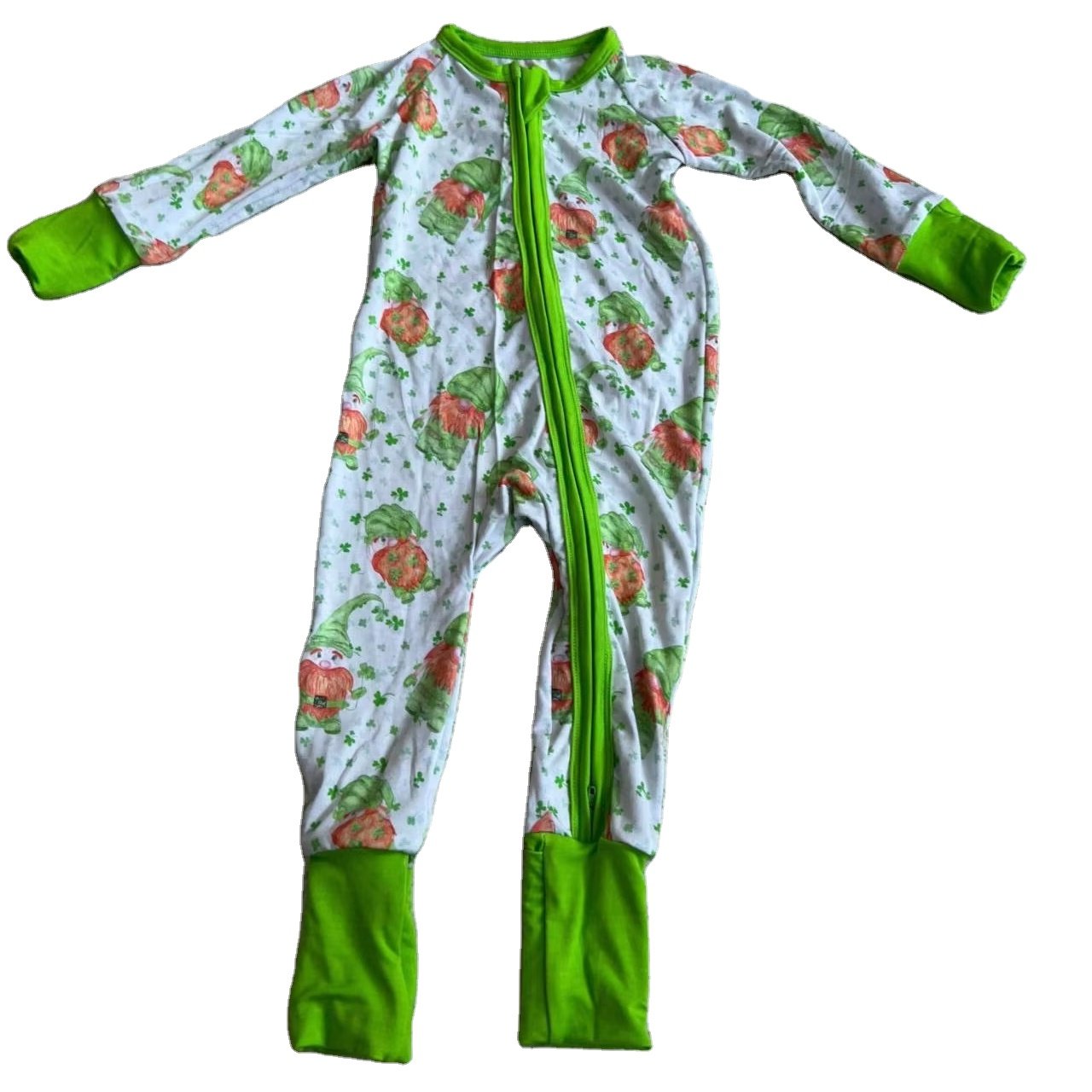 RTS On Sale Newborn Baby Christmas Rompers Clothes Onesie Zipper Bamboo Viscose Toddler Pajamas Sleeper Clothes