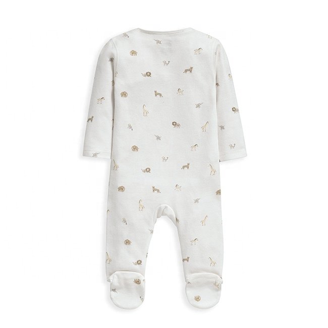 Manufacturer Supplier Wholesale Boutique Baby Clothes Bamboo Baby Romper Zipper Custom Print Logo Label Zipper Newborn Clothing