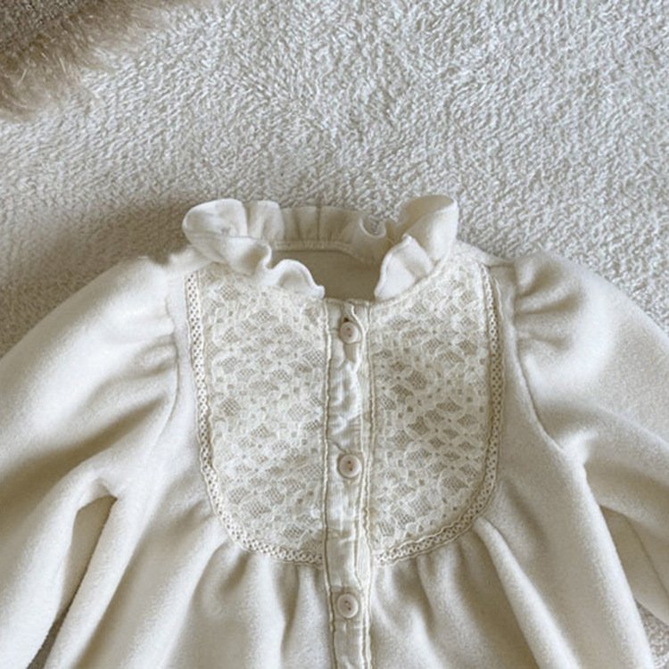New Born Baby Clothes Long Sleeves Elegant Autumn Clothes Solid Color Clothes Baby Romper