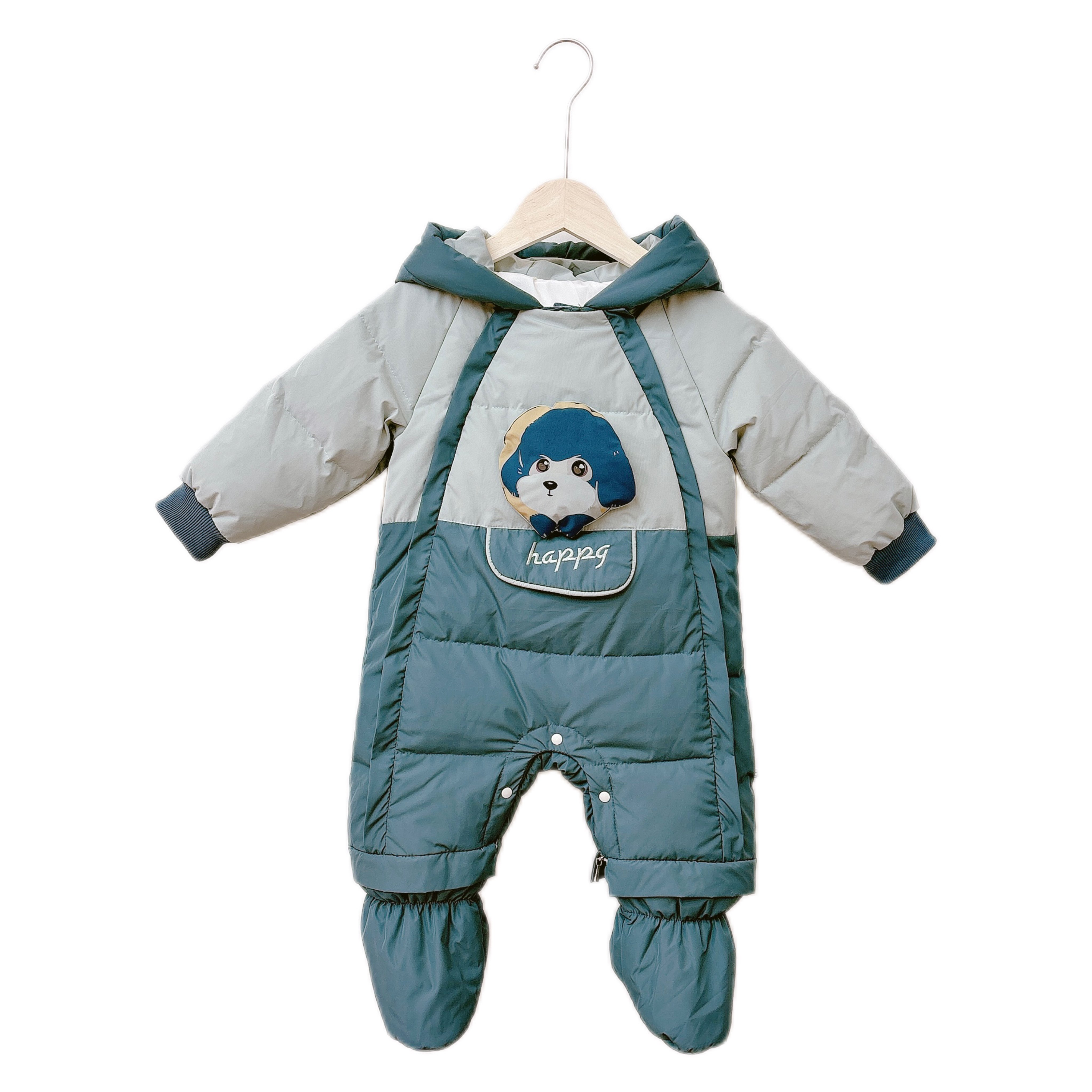 Baby Boy dog Down Jumpsuit waterproof windproof blue down romper children down jacket winter baby rompers down coat child