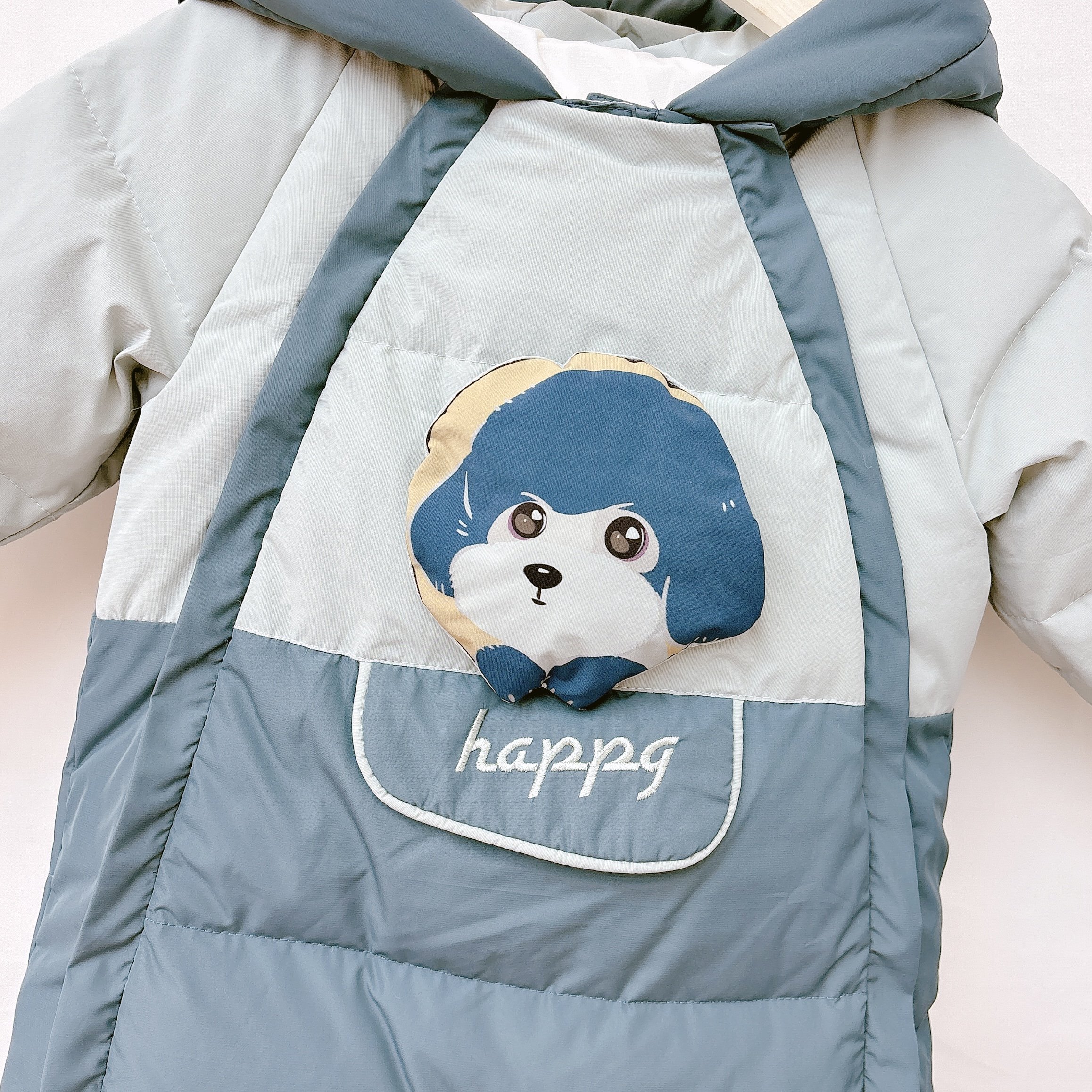 Baby Boy dog Down Jumpsuit waterproof windproof blue down romper children down jacket winter baby rompers down coat child