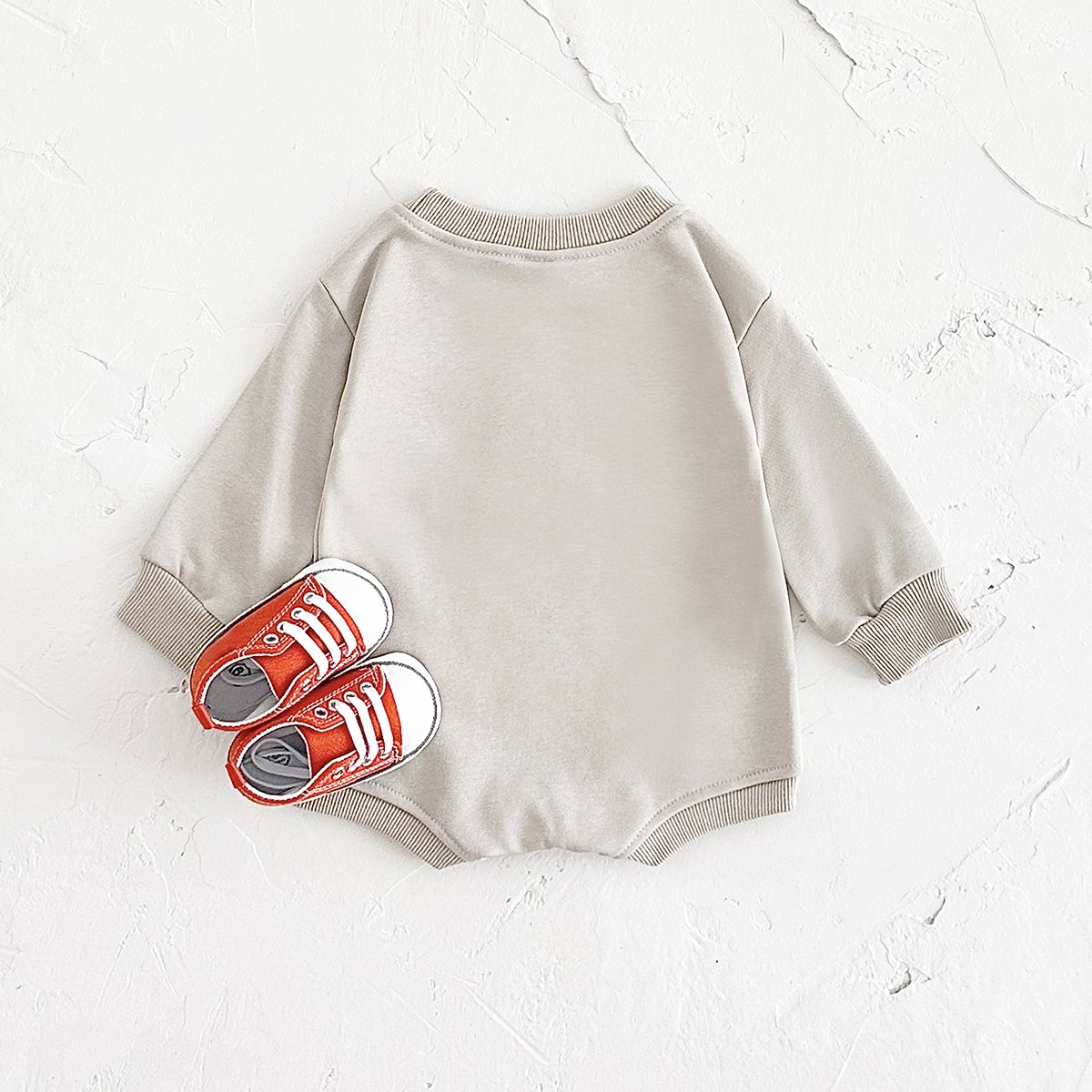 Autumn Newborn Organic Cotton Romper Infant Letter Embroider Round Neck Long Sleeve Baby Bodysuit Jumpsuit