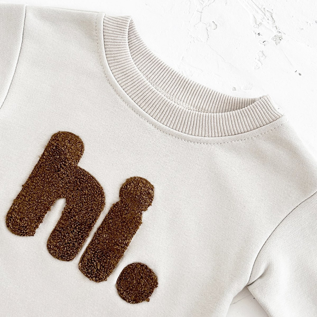 Autumn Newborn Organic Cotton Romper Infant Letter Embroider Round Neck Long Sleeve Baby Bodysuit Jumpsuit
