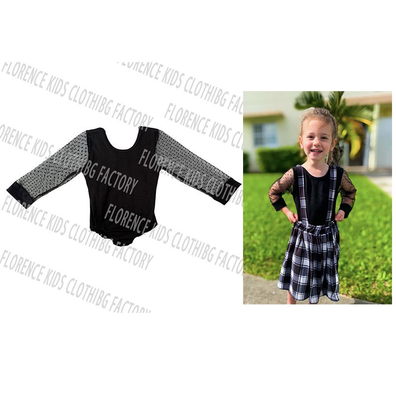 DH ODM christmas hot sale infant toddler kids mesh sleeve cotton leotard baby girls romper