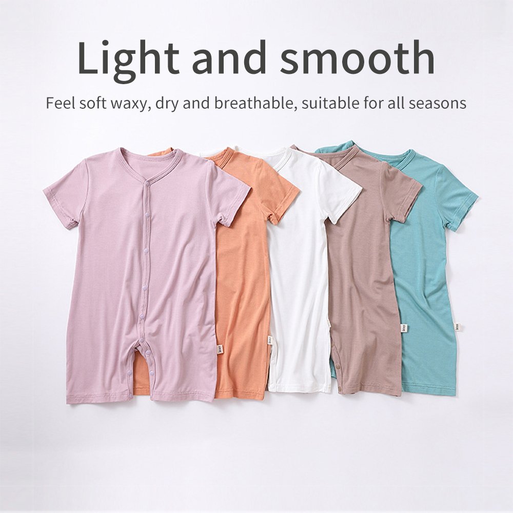 Happuflute Kids Outfit Nightwear Modal Cotton Baby Pajamas Short Sleeve One Piece Sleepwear Jumpsuit Newborn Baby romper