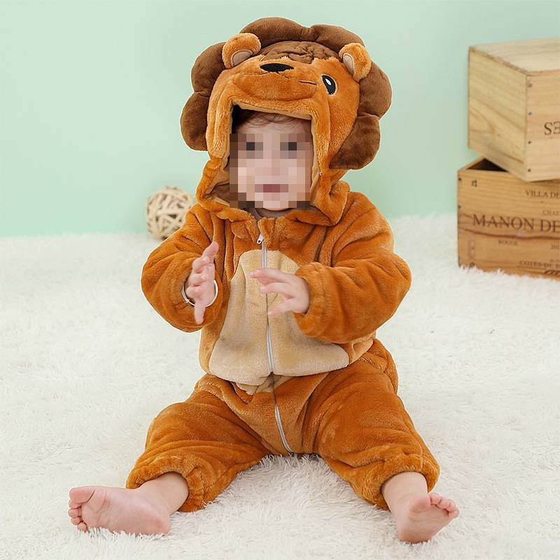 Baby Rompers Winter Lion Costume For Girls Boys Toddler Animal Jumpsuit Infant Clothes pajamas Kids Overalls ropa bebes