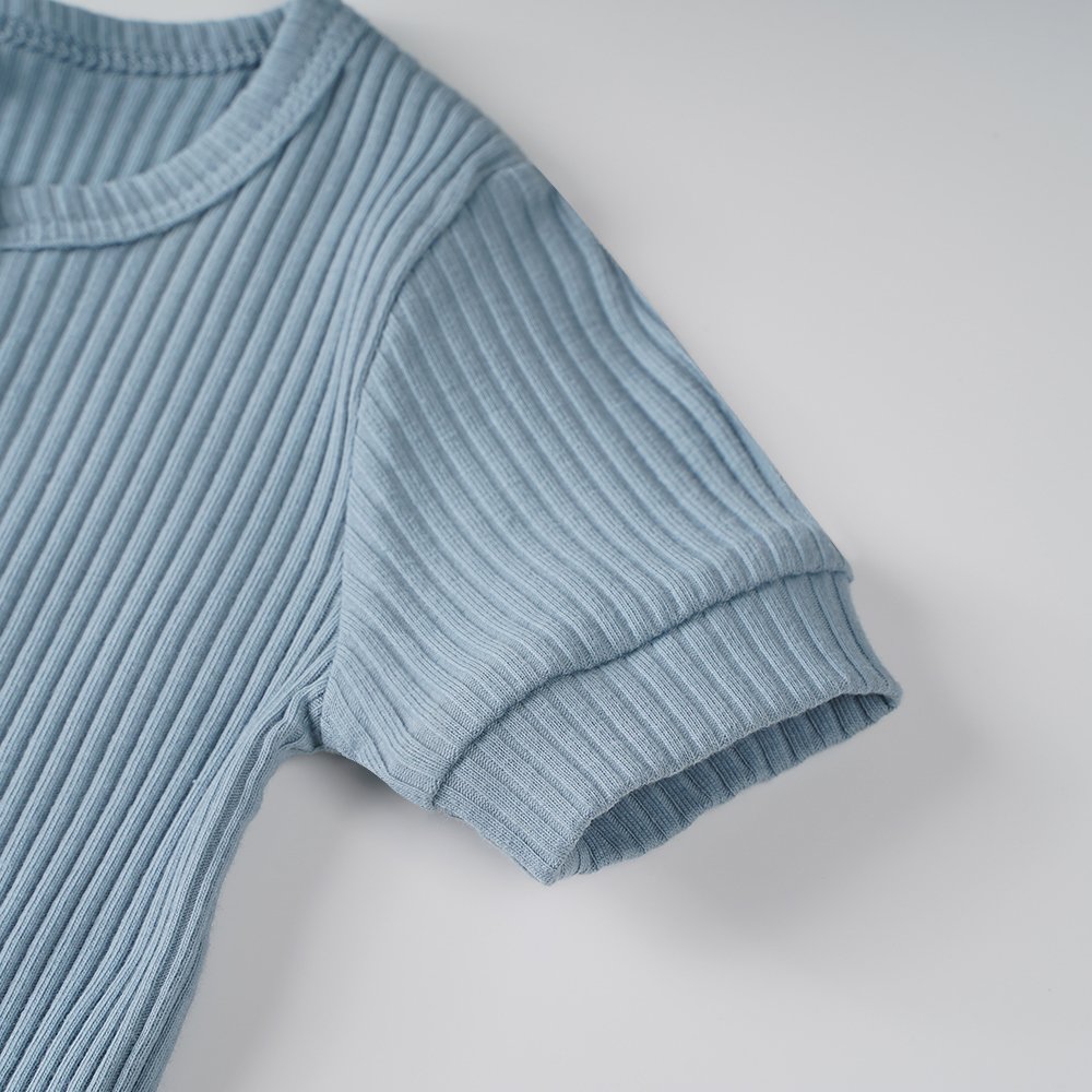 Custom Rib Baby Romper Infant Onesie Solid Long Sleeve Newborn pajamas