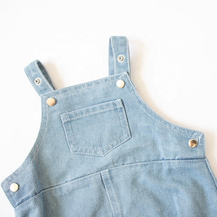 Custom Kids Clothing Sleeveless Jean Jumpsuit Fashion Snap Button Denim Baby Rompers