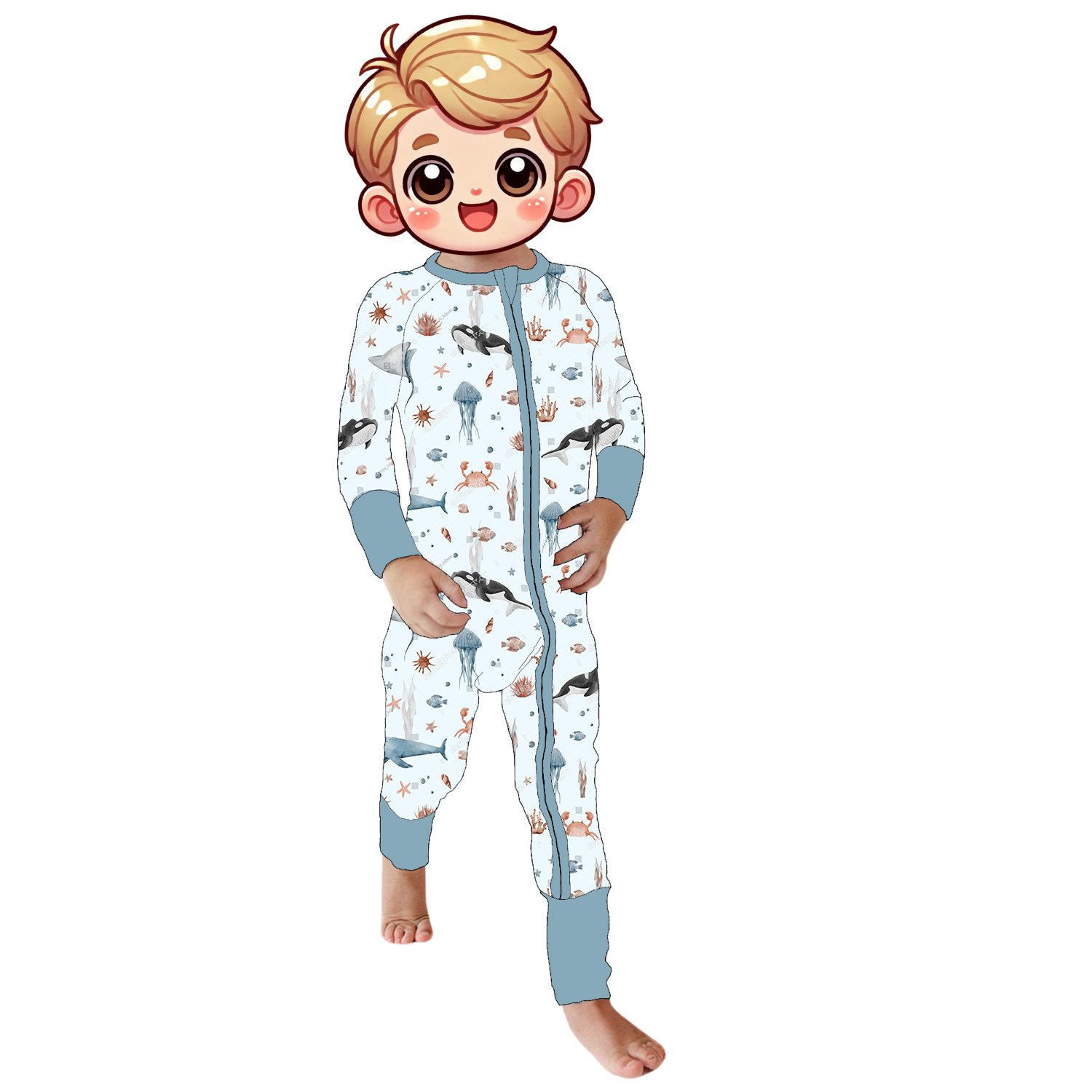 Bamboo Fiber Baby Romper with YKK Zipper Long Sleeve Pajamas Wholesale Low MOQ for Infants Jumpsuit Sleeper