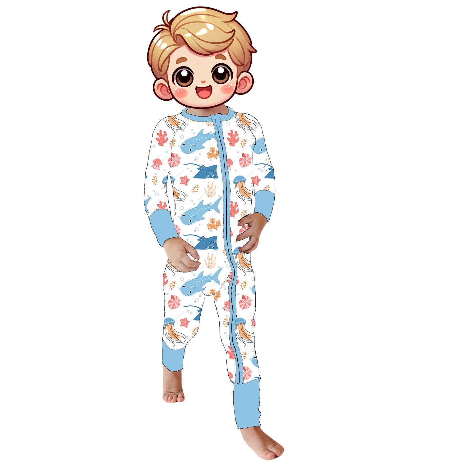 Bamboo Fiber Baby Romper with YKK Zipper Long Sleeve Pajamas Wholesale Low MOQ for Infants Jumpsuit Sleeper