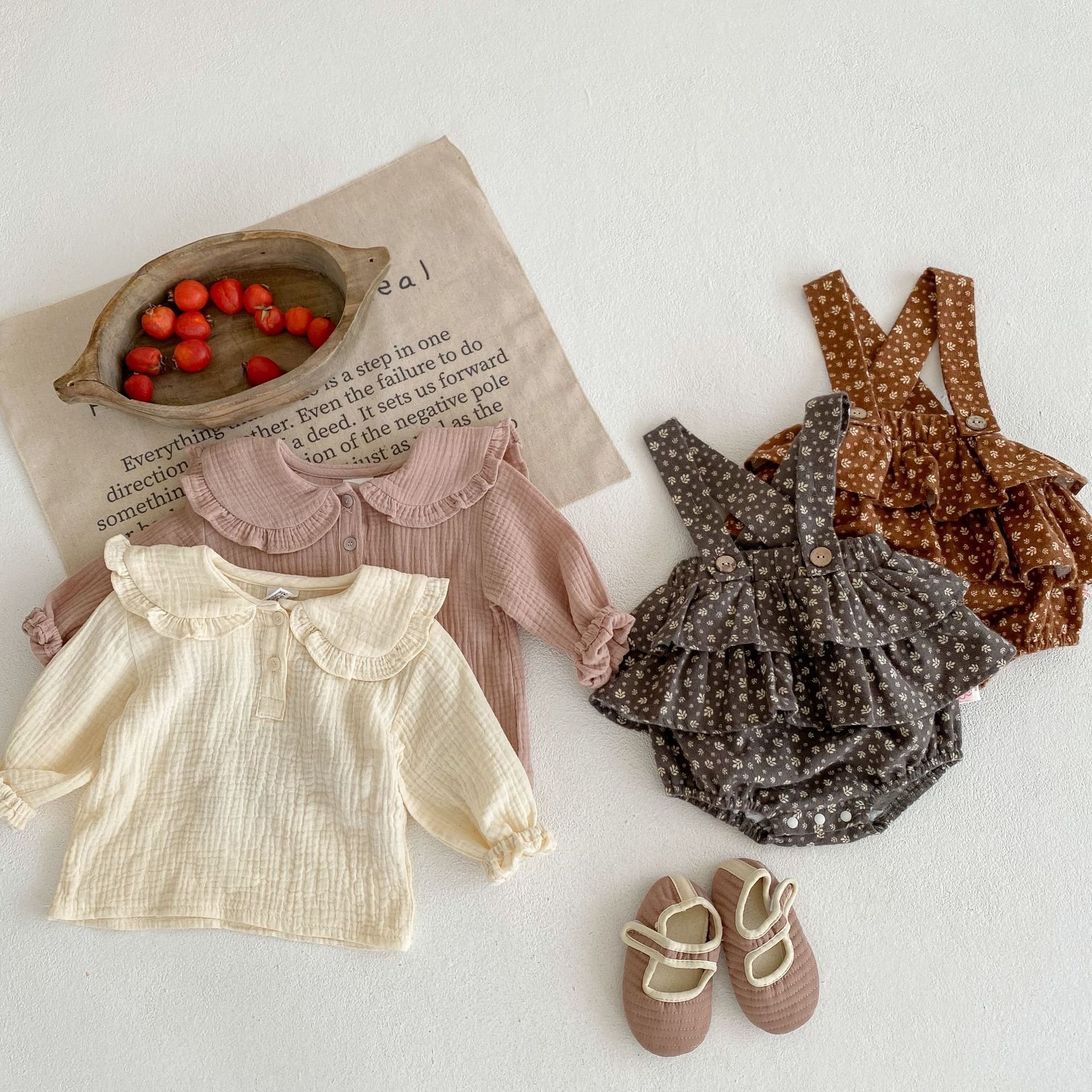 Baby romper customisable baby romper for girls New fall long sleeved jumpsuit dress with suspenders